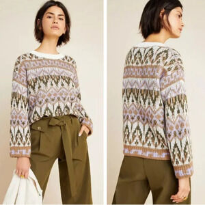 Anthropologie Multicolor Patterned Sweater